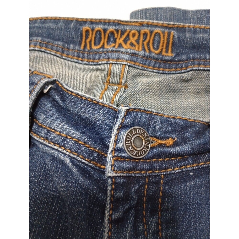 Rock & Roll Cowgirl Jeans Womens 31x34 Trouser Flare Dark Wash - Picture 10 of 16